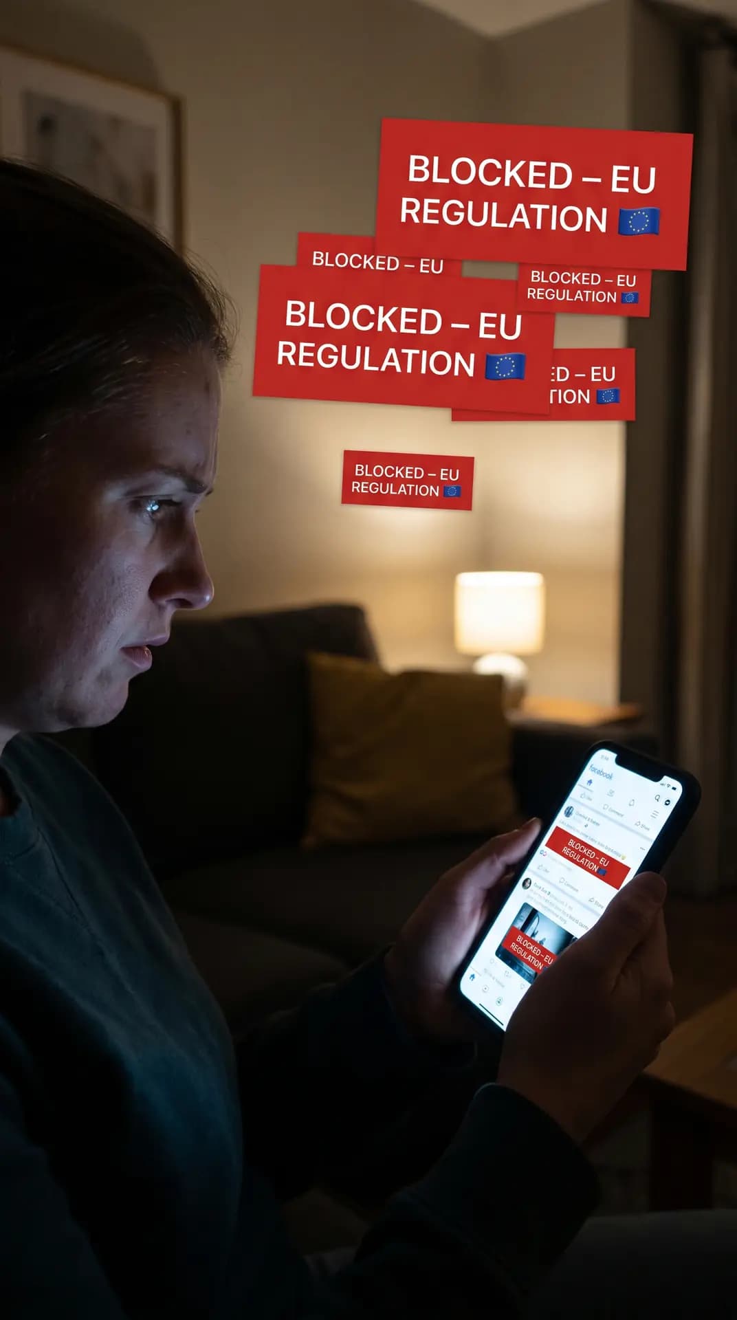 Smartphone mit gesperrten EU-Inhalten